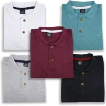 Kit 5 Camisa Polo Envoy Tecido Piquet Básica Masculina