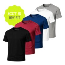 Kit 5 Camisa Termica Academia Dry Fit Malha Fria – Masculina