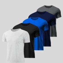 Kit 5 Camisetas Básicas Masculina Dry Fit Lisa Tradicional