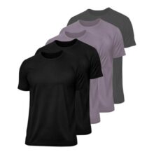 Kit 5 Camisetas Dry Fit Lisa Masculina Basica Academia