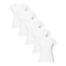 Kit 5 Camisetas Feminina Manga Curta Branca Hering