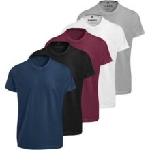 Kit 5 Camisetas Masculinas Slim Gola Algodão Premium Coloridas by ZAROC