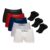 Kit 5 Cuecas Boxer S/ Costura + 3 Pares de Meias M3 – ZORBA
