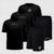 Kit 5 Peças All Black Dry 3 Camisetas E 2 Bermudas Alpha