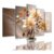 Kit 5 Quadros Decorativos Flores Luxo Mosaico Sala Quarto Ys