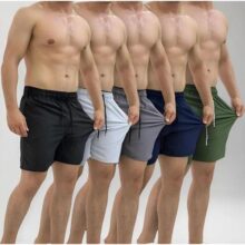 Kit 5 Shorts Masculino Praia C Lycra Tactel Academia Bermuda