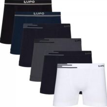 Kit 6 Cuecas Box Boxer Lupo Sem Costura Basic Microfibra 436