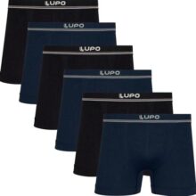 Kit 6 Cuecas Lupo Boxer Box Sem Costura Basic Microfibra
