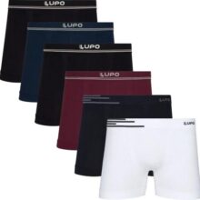 Kit 6 Cuecas Lupo Boxer Box Sem Costura Basic Microfibra