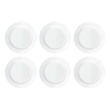 Kit 6 Unidades Jogo De Pratos Rasos Duralex Vidro Nadir Opalino