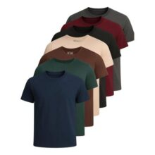 Kit 7 Camisetas Basica Lisa Algodão Premium Masculina