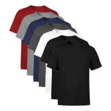 Kit 7 Camisetas Masculina Manga Curta Lisa Algodão Premium