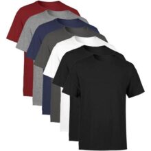 Kit 7 Camisetas Masculina Manga Curta Lisa Algodão Premium Tamanho G