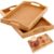 Kit Bandejas de Bambu Decorativas com Alça, 2 Peças, 36x25x5cm e 40x29x5cm, Cor Natural – Para Servir, Decorar, Elegantes – Casa (36x25x5cm / 40x29x5cm)