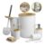 Kit Banheiro 6 Peças Bride Premium Bambu Resistente Lavabo Branco