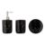 Kit Banheiro Lavabo Jogo 3 Pç Sabonete Dispenser Marmorizado Preto