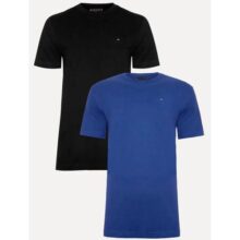 Kit Camisetas Tommy Hilfiger Essential Preta/azul Royal 2un
