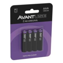 Kit Com 04 Unidades Pilhas Recarregáveis Aaa 1000mah – Avant