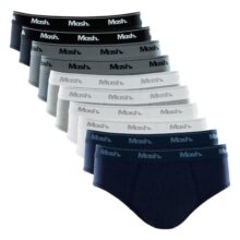 Kit Com 10 Cuecas Slip Mash Básica Masculina Algodão Oferta