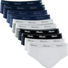 Kit Com 10 Cuecas Slip Mash Básica Masculina Algodão Oferta