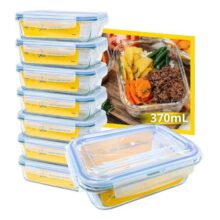 Kit com 10 Potes Vidro Hermético 350ml