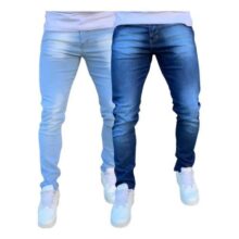 Kit com 2 Calças Jeans Elastano Lycra (6 cores)