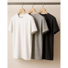 Kit com 3 Camisetas Algodão Sandrini – Opções de Cores