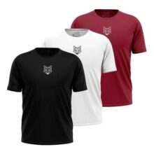 Kit com 3 Camisetas Dry Alpha Lobo Geométrico