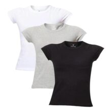 Kit Com 3 Camisetas Femi Slim Básicas Gola Redonda Hering