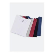 Kit Com 5 Camisetas Masculinas Básicas Hering