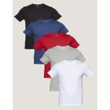 Kit Com 5 Camisetas Masculinas Lisa Multicolorida