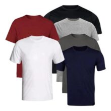 Kit Com 6 Camisetas Slim Cores Sortidas Em Algodão Premium