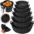 Kit Com 6 Formas De Silicone Para Air Fryer Reutilizável Cesta Redonda Fritadeira Eletrica Universal Para Todos Os Modelos Antiaderente Com Alça Para Forno E Microondas