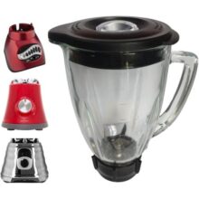 Kit Copo de Vidro Redondo Osterizer Clássico Conjunto Base com Lâmina e Borracha de Vedação mais Tampa com Dosador