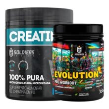 Kit: Creatina 300g + Pré-treino Evolution 300g Soldiers Nutr