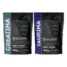 Kit: Creatina Monohidratada 500g + Taurina 500g Soldiers Nutrition Treino Performance Muscular