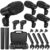 Kit De Microfones, Microfones Bateria Acustica, Conjunto Profissional De Microfones De Bateria De 7 Peças Para Aplicações Em Estúdio E Ao Vivo, Preto Kit De Suporte