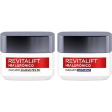 Kit de Skincare L’Oréal Paris Revitalift Hialurônico Creme Diurno FPS 20 + Creme Noturno, Tratamento Antirrugas Preenchedor com Ácido Hialurônico Puro 49g