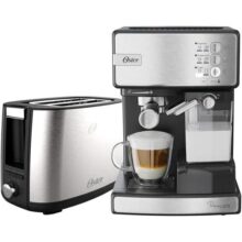 Kit Inox Cafeteira Espresso Nova Primalatte e Torradeira Oster – 127V
