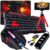 Kit Mobilador Teclado Com Teclas Destacadas Vermelha + Mouse Led 7 Cores + Pad Speed + Suporte de Celular (OTG TIPO C)