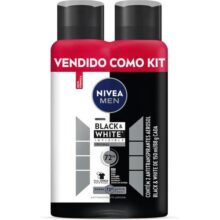 Kit NIVEA Desodorante Aerosol Men Black&White Invisible – 2 unidades