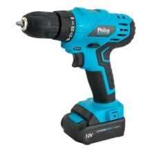 Kit Parafusadeira E Furadeira A Bateria 12v Maleta + Brocas Azul 60hz