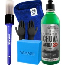 Kit produto para Limpeza Vidros Removedor de Calcificação Tira Chuva Ácida Auto America Pincel Pano Aplicador Yamase