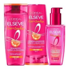 Kit Shampoo, Condicionador e Sérum L’Oréal Paris Elseve Liso dos Sonhos