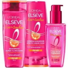 Kit Shampoo, Condicionador e Sérum L’Oréal Paris Elseve Liso dos Sonhos
