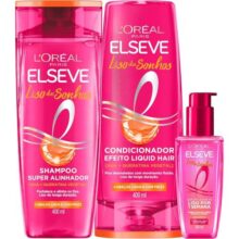 Kit Shampoo, Condicionador e Sérum L’Oréal Paris Elseve Liso dos Sonhos