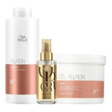 Kit Wella Pro Fusion Shampoo 1L + Máscara 500ml + Óleo 100ml