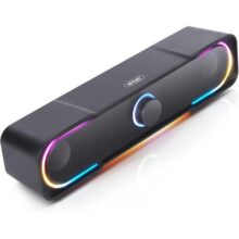 Knup Caixa De Som Gamer Pc Tv Notebook Com Led Rgb P2 Usb Potente, preto, KP-RO803