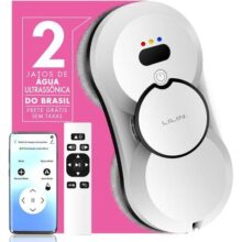 Lilin Robô de Limpeza de Janelas HCR10, Robô Limpa Vidros Controle de APP, 110/220V Bivolt, Pulverização ultrassônica de bico duplo, Equipado com Planejamento inteligente de caminho, Sensor antiqueda