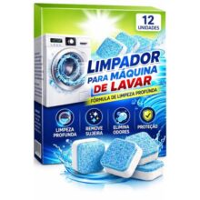 Limpador Máquina de Lavar Roupa 12 Un Tabletes Pastilhas Limpeza Profunda Remove Odor e Resíduos